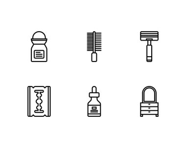 Güzellik hizmetleri simgeleri ayarlandı, vektör