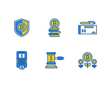 Para birimi simgeleri ayarlandı, vektör 