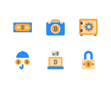 Para birimi simgeleri ayarlandı, vektör 