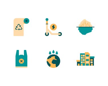 Ekoloji simgeleri ayarlandı, vektör 