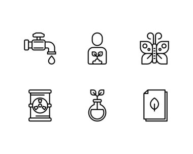 Ekoloji simgeleri ayarlandı, vektör 