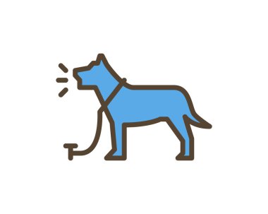 Köpek ikonu vektörü. İnce çizgi işareti. izole edilmiş sınır sembolü çizimi