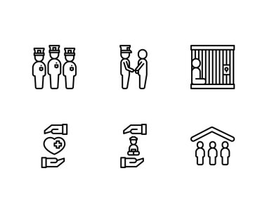 Homeless icons set, vector  clipart