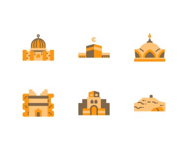 İnce çizgi biçimli popüler İslami simgeler dizisi