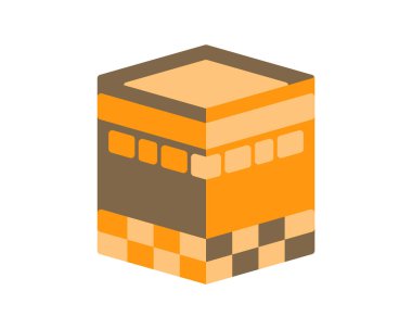 Kabe. Beyaz arkaplanda izole edilmiş hac web simgesi için Kabe simgesi