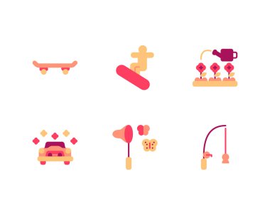 Açık hava hobi simgeleri ayarlandı 