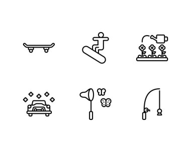 Açık hava hobi simgeleri ayarlandı 