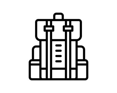 seyahat çantası ikon vektörü. İnce çizgi işareti. izole edilmiş sınır sembolü çizimi 