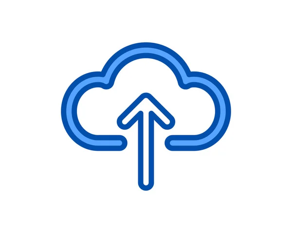 Uploaden Cloud Computing Vector Lijn Icoon — Stockvector