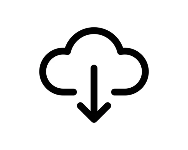 Cloud Download Vector Pictogram Illustratie — Stockvector