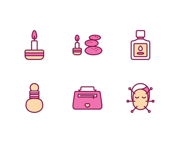 Conjunto Iconos Beauty Care Vector — Vector de stock