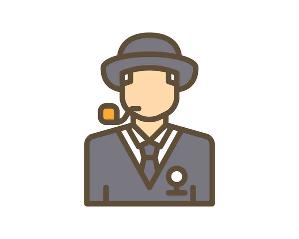 Business Avatar Gevulde Contouren Icoon — Stockvector