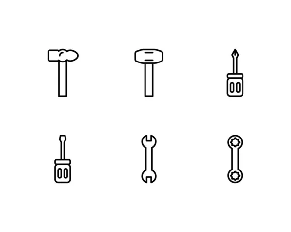 Définir Des Icônes Construction Ligne Style Linéaire — Image vectorielle