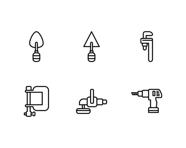 Ícones Construção Set Line Estilo Linear — Vetor de Stock