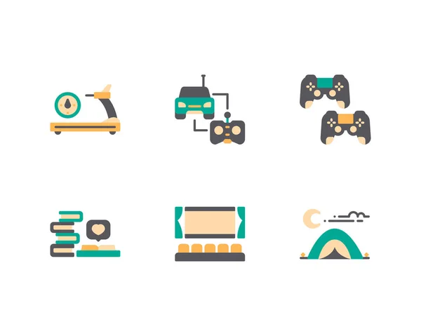 Conjunto Línea Hobbies Iconos — Vector de stock