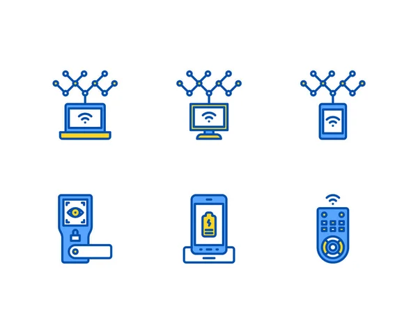 Symbole Für Das Internet Der Dinge Gesetzt — Stockvektor