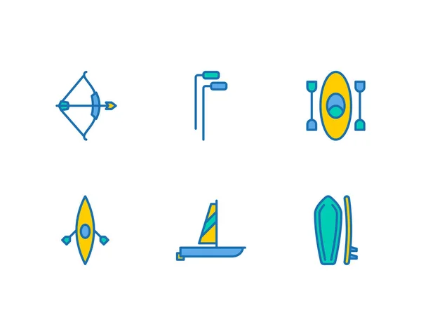 Outdoor Hobby Icons Set — Stock Vector