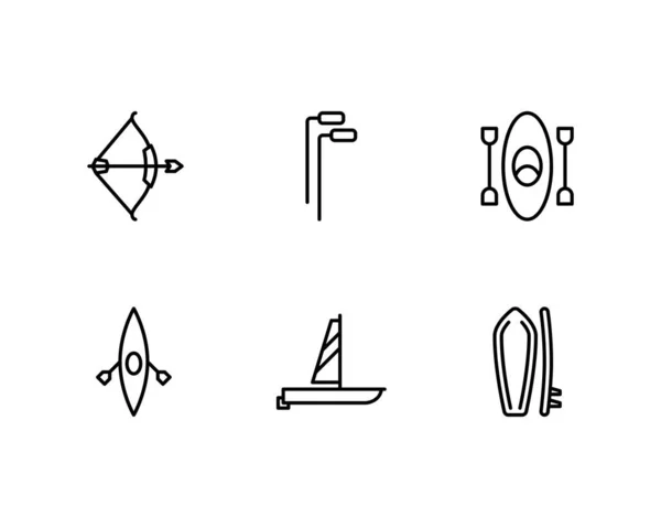 Outdoor Hobby Icons Set — Stock Vector