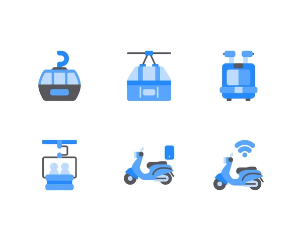 Symbole Für Den Öffentlichen Verkehr Gesetzt — Stockvektor