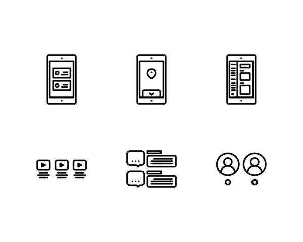 Conjunto Iconos Wireframe — Vector de stock