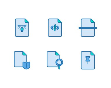 Bir dizi Dosya ve Belge simgesi. vektör illüstrasyonu