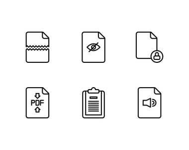 Bir dizi Dosya ve Belge simgesi. vektör illüstrasyonu