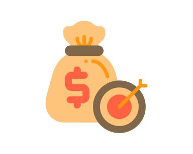 Dolar sembollü para çantası vektör çizimi tasarımı