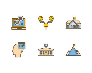 vector illustration of  Intellectual Wellness icons set clipart