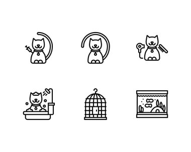 Petshop ikonları. izole vektör çizimleri