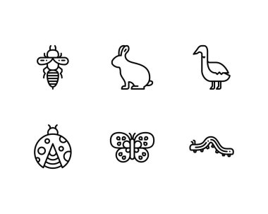 Bir dizi Spring Outline simgesi. izole resimleme ögeleri