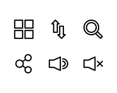 Kullanıcı Arayüzü simgeleri kümesi, vektör illüstrasyonu