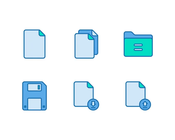 Conjunto Iconos Archivos Documentos Ilustración Vectorial — Vector de stock