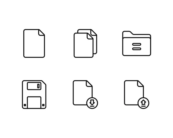 Ensemble Icônes Fichiers Documents Illustration Vectorielle — Image vectorielle