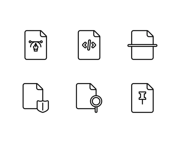 Uppsättning Filer Och Dokument Ikoner Vektor Illustration — Stock vektor