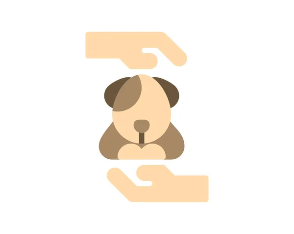 Human Hands Dog Icon Vector Illustration — Stock Vector