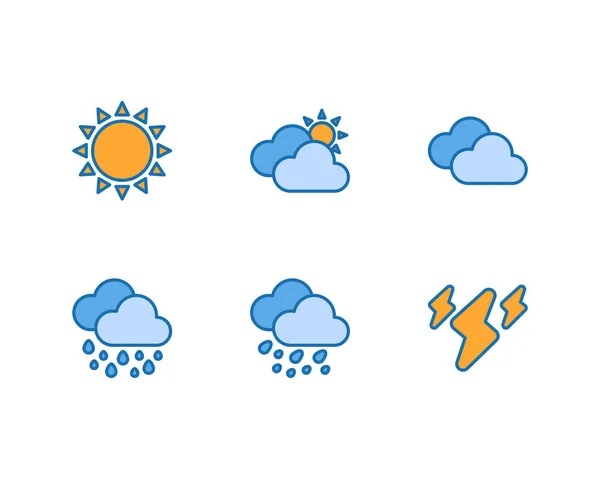 Set Weather Indicator Icons — Stock Vector