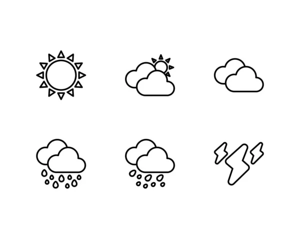 Set Weather Indicator Icons — Stock Vector