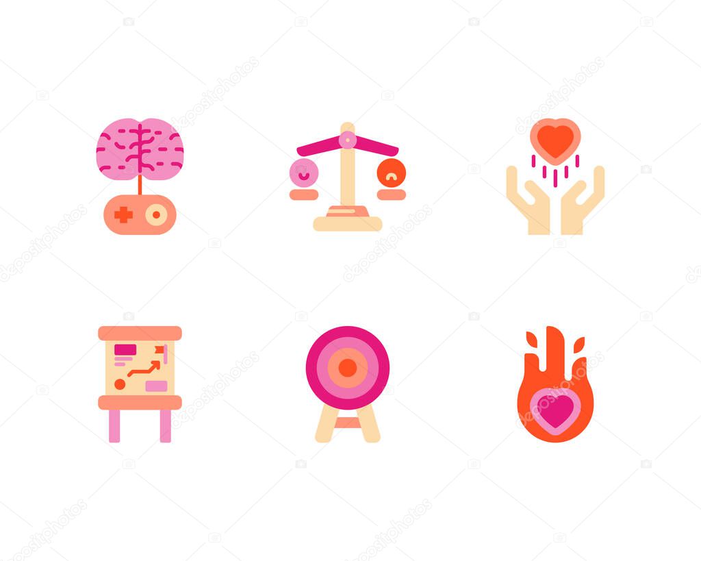 Set of 4 modern flat vector icons