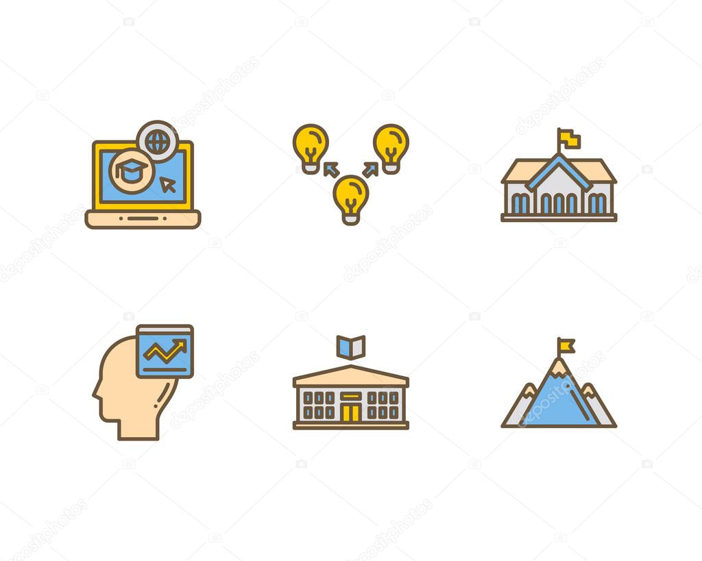 vector illustration of  Intellectual Wellness icons set