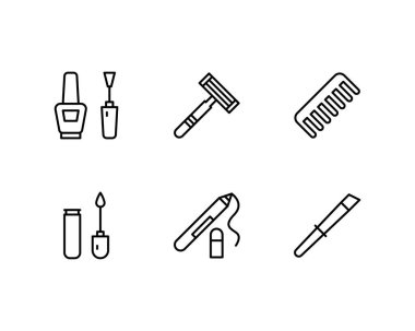 makyaj seti vektör illüstrasyonu