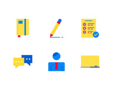 okul malzemeleri vektör illüstrasyonunu ayarla 