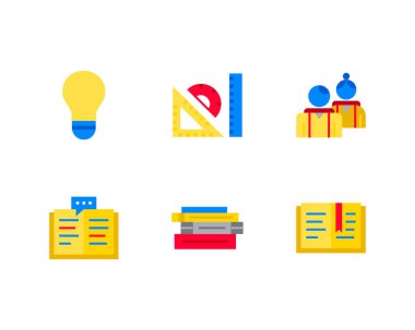 okul malzemeleri vektör illüstrasyonunu ayarla 