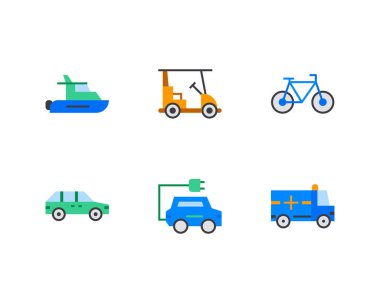 ulaşım vektör illüstrasyonunu ayarla 