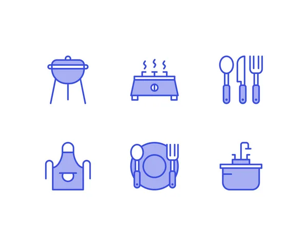 Cucina Set Vettoriale Illustrazione — Vettoriale Stock