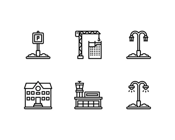 都市の建物のベクトル図 — ストックベクタ