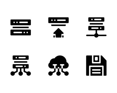 Beyaz arkaplanda büyük veri simgesi seti, vektör illüstrasyonu 