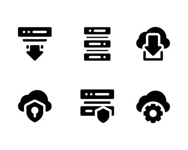 Beyaz arkaplanda büyük veri simgesi seti, vektör illüstrasyonu 