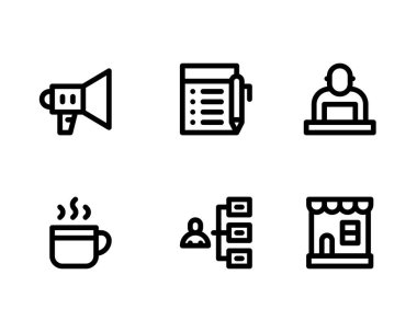 Başlangıç simgesi seti, beyaz arkaplanda vektör illüstrasyonu