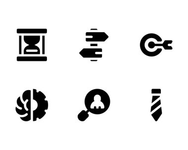 Başlangıç simgesi seti, beyaz arkaplanda vektör illüstrasyonu