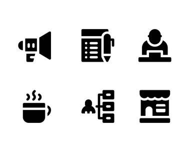 Başlangıç simgesi seti, beyaz arkaplanda vektör illüstrasyonu